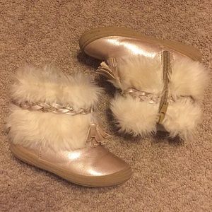 Toddler Girl Size 6 Metallic Fur Boots
